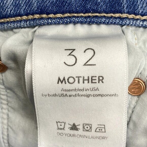 NEW MOTHER Women’s The Lil Insider Crop Step Fray Jeans – Size 32P - Picture 5 of 13
